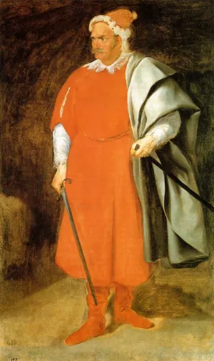 The Buffoon Don Cristobal de Castaneda y Pernia by Diego Velazquez Oil Painting
