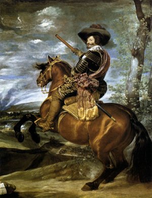 The Count-Duke of Olivares on Horseback by Diego Velazquez Oil Painting