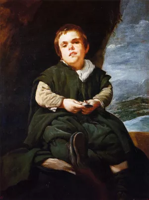 The Dwarf Francisco Lezcano by Diego Velazquez - Oil Painting Reproduction