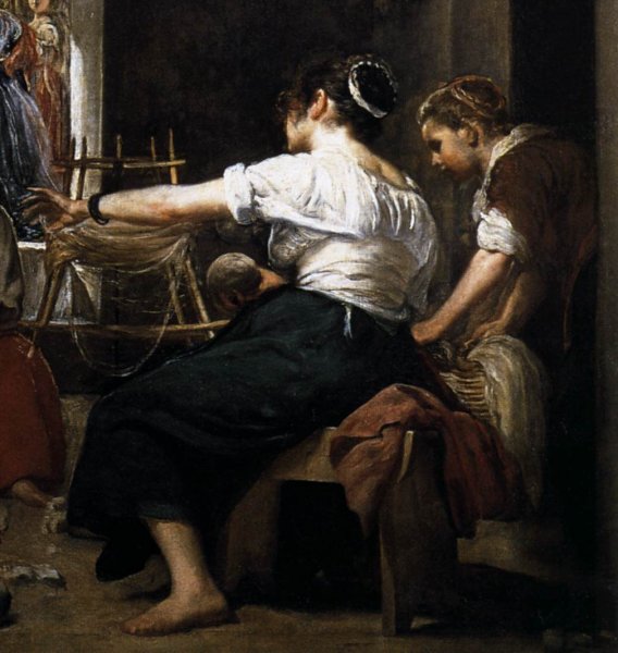 Main Product Photo of The Fable of Arachne Detail Painting by Diego Velazquez