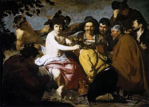 The Triumph of Bacchus Los Borrachos, The Topers by Diego Velazquez Oil Painting