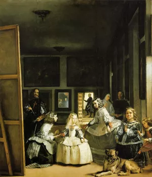 Velazquez and the Royal Family also known as Las Meninas by Diego Velazquez Oil Painting