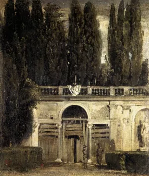 Villa Medici, Grotto-Loggia Facade by Diego Velazquez Oil Painting