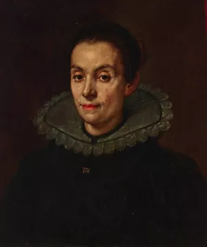 Portrait of a woman by Diego Rodriguez Da Silva Y Velazquez (Follower) Oil Painting