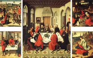 Altarpiece of the Holy Sacrament by Dieric The Elder Bouts - Oil Painting Reproduction