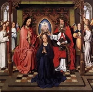 Coronation of the Virgin Oil painting by Dieric The Elder Bouts