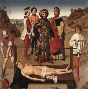 Martyrdom of St Erasmus Central Panel by Dieric The Elder Bouts - Oil Painting Reproduction