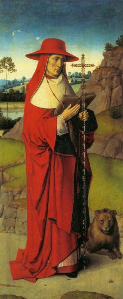 Martyrdom of St Erasmus Left Wing Oil painting by Dieric The Elder Bouts