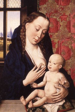 Mary and Child Oil painting by Dieric The Elder Bouts