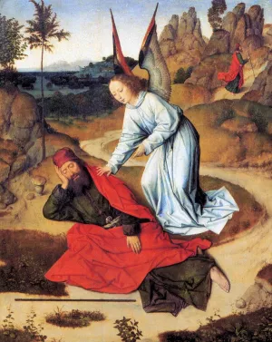 Prophet Elijah in the Desert by Dieric The Elder Bouts - Oil Painting Reproduction