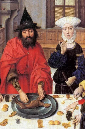 The Feast of the Passover Detail painting by Dieric The Elder Bouts