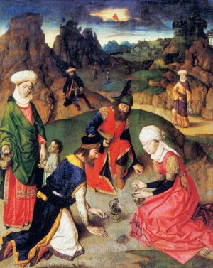 The Gathering of the Manna Oil painting by Dieric The Elder Bouts
