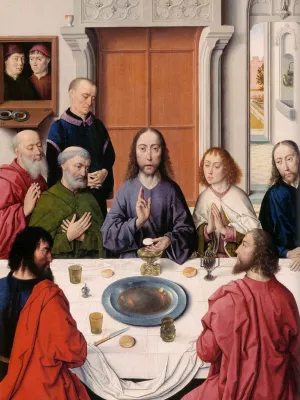 The Last Supper Detail by Dieric The Elder Bouts Oil Painting