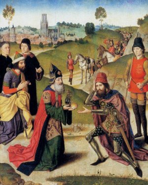The Meeting of Abraham and Melchizedek Oil painting by Dieric The Elder Bouts