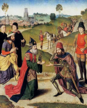 The Meeting of Abraham and Melchizedek painting by Dieric The Elder Bouts