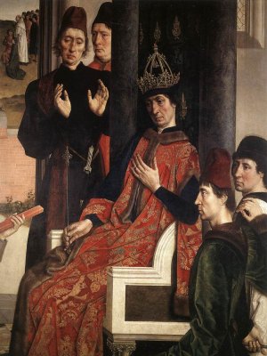 The Ordeal by Fire Detail Oil painting by Dieric The Elder Bouts