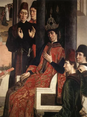 The Ordeal by Fire Detail Oil painting by Dieric The Elder Bouts