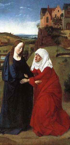 The Visitation Oil painting by Dieric The Elder Bouts