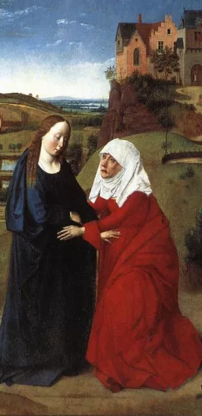 The Visitation by Dieric The Elder Bouts - Oil Painting Reproduction
