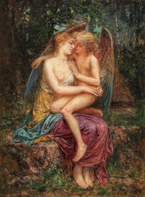 Eros and Psyche by Diogene Maillart Oil Painting