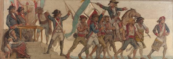 Main Product Photo of Le depart des conscrits, La patrie en danger  Painting by Diogene Maillart