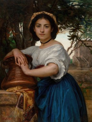 Young Romani water carrier by Diogene Maillart Oil Painting