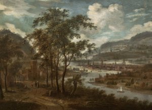 View of a river valley by Dionijs Verburg Oil Painting