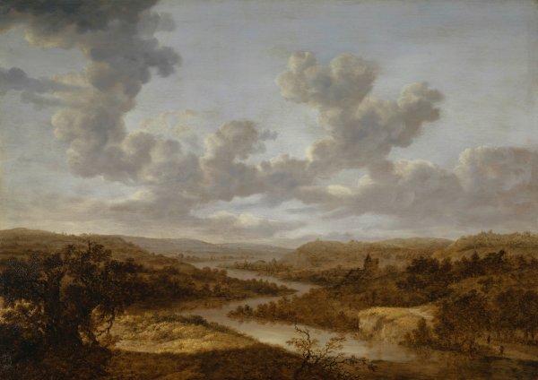 Main Product Photo of Large River Landscape Painting by Dionijs Verburgh