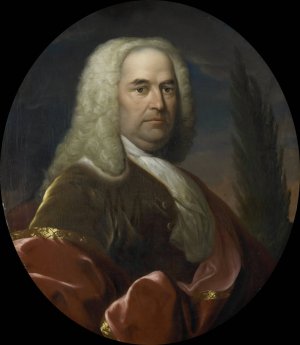 Portrait of Hugo du Bois, Director of the Rotterdam Chamber of the Dutch East India Company, elected 1734 by Dionys Van Nijmegen Oil Painting
