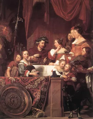 The de Bray Family the Banquet of Antony and Cleopatra painting by Dirck De Bray