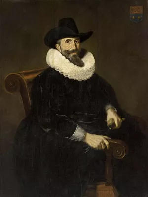 Portrait of Elias van Cuelen by Dirck Dircksz Santvoort - Oil Painting Reproduction