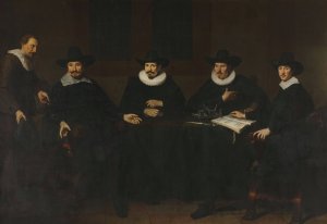 De hoofdlieden van de Saainering te Amsterdam, 1643 by Dirck Dircksz Van Santvoort Oil Painting