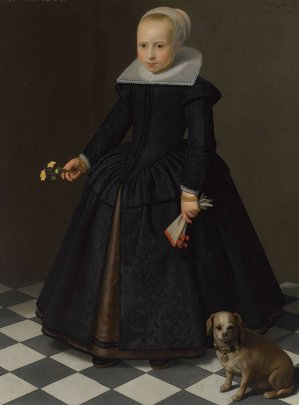 Portrait of a girl by Dirck Dircksz Van Santvoort Oil Painting