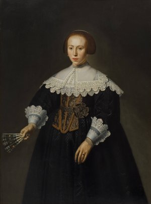 Portrait Of A Lady by Dirck Dircksz Van Santvoort Oil Painting