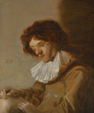 A Youth Holding A Flask by Dirck Hals Oil Painting
