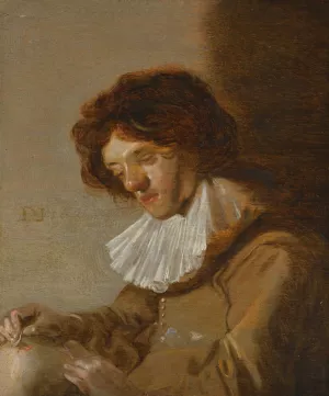 A Youth Holding A Flask by Dirck Hals Oil Painting