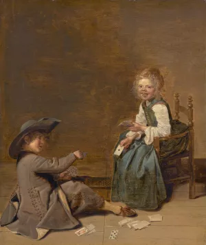 Children Playing Cards by Dirck Hals Oil Painting