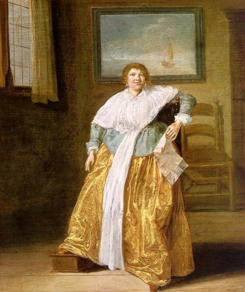 Main Product Photo of Seated Woman with a Letter Painting by Dirck Hals