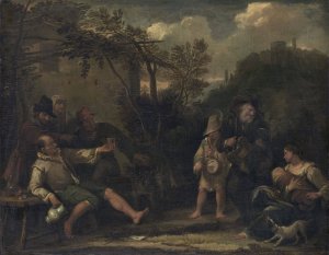 Merry Company by Dirck Helmbreeker Oil Painting