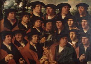 Group Portrait of the Amsterdam Shooting Corporation Oil painting by Dirck Jacobsz