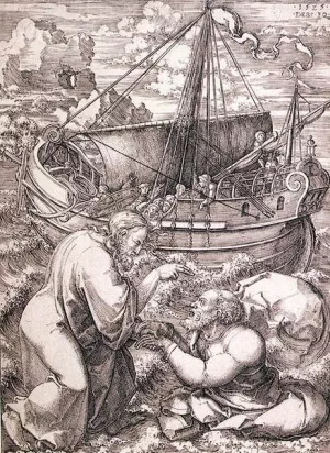 Christ Rescuing St Peter from the Sea by Dirck Jacobsz Vellert - Oil Painting Reproduction