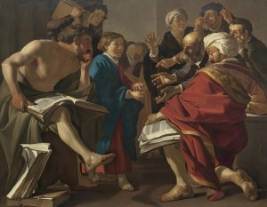Christ Among The Doctors by Dirck Van Baburen Oil Painting