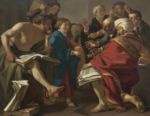 Christ Among The Doctors Oil painting by Dirck Van Baburen