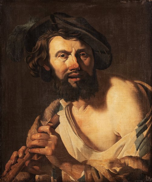 Main Product Photo of Man with a flute Painting by Dirck Van Baburen