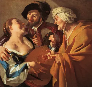 The Procuress by Dirck Van Baburen Oil Painting