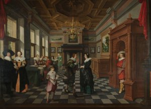 A Seven-Part Decorative Sequence; An Interior, Dirck van Delen by Dirck Van Delen Oil Painting