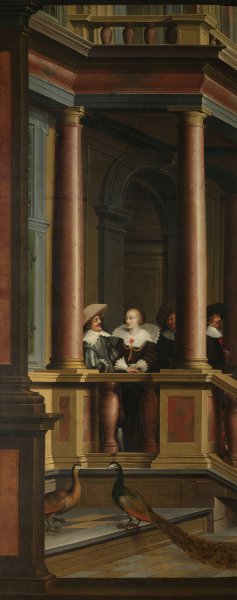 A Seven-Part Decorative Sequence; An Outdoor Stairway by Dirck Van Delen Oil Painting
