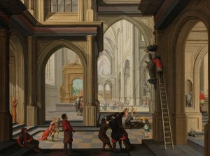 Iconoclasm in a Church by Dirck Van Delen Oil Painting