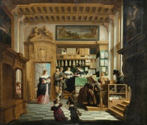 The lawyer's cabinet by Dirck Van Delen Oil Painting