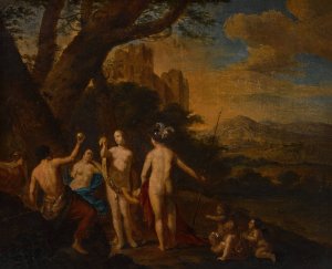 The Judgment of Paris by Dirck Van Der Lisse Oil Painting
